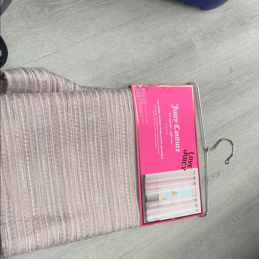 Juicy Couture Pink and Silver Striped Fabric